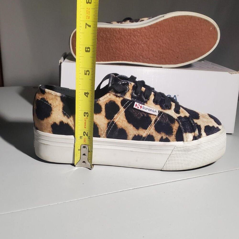 Superga Velvet Leopard Platform Sneakers Size US 8.5 womens -shipping incl - Picture 12 of 16